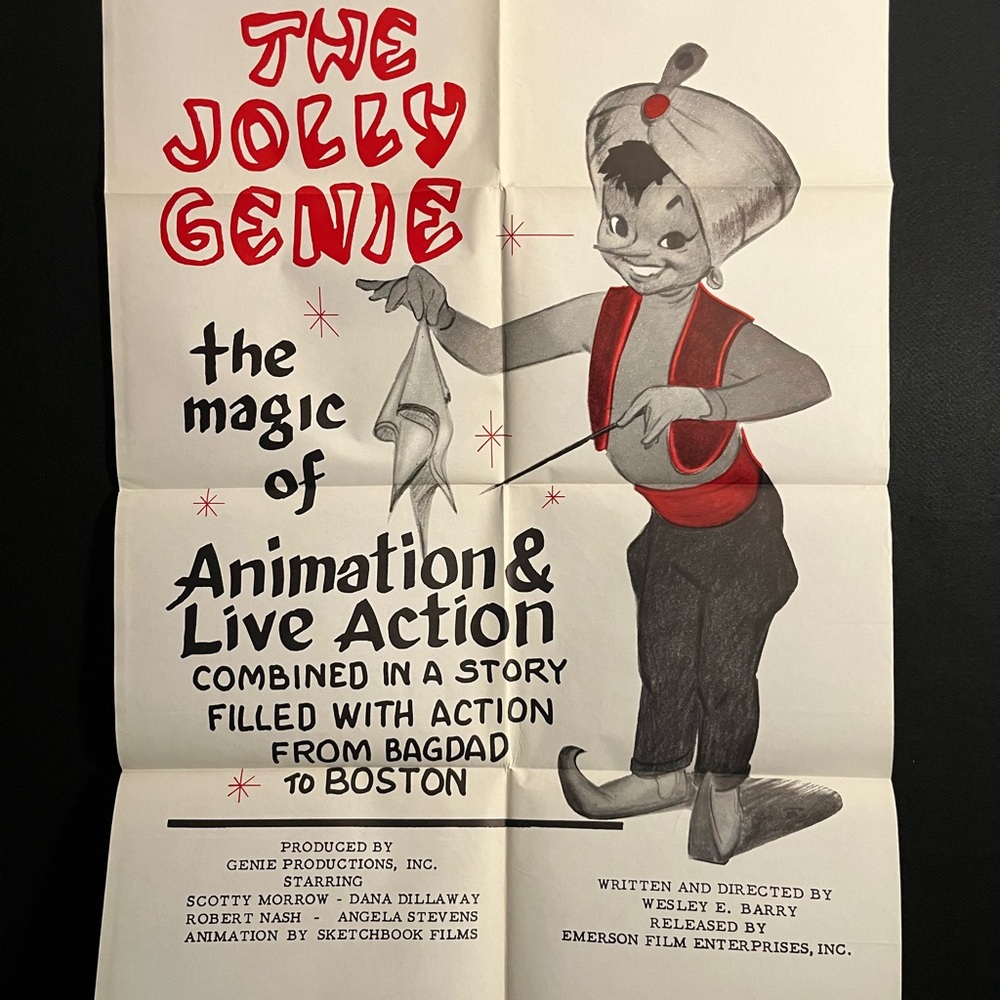 The Jolly Genie 1964 One Sheet Movie Poster Bagdad To Boston, Magic, Ali Poo